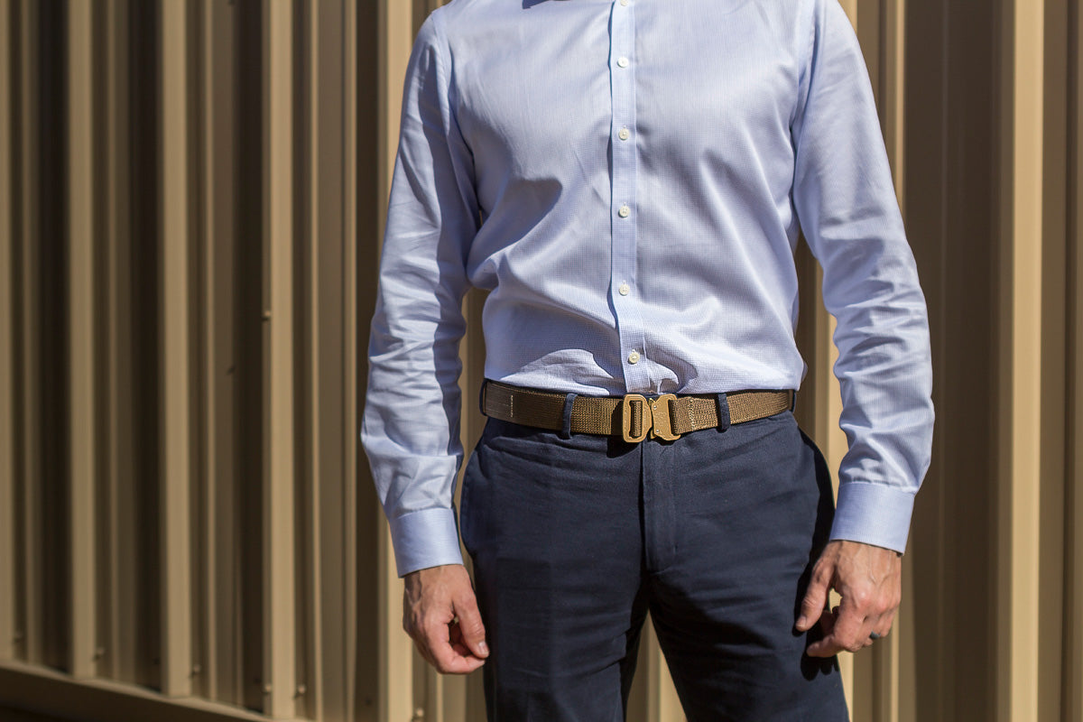Man wearing Cobra Belt for Concealed Carry