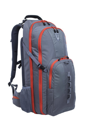 STEALTH - Covert Operations Backpack in gray with orange trim, exterior photo