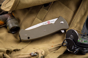 Al Mar SERE 2020 Linerlock Folding Tactical Knife, 3.6" OD Green, Plain Edge