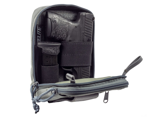 Pack Holster with velcro backing, inside pouch.