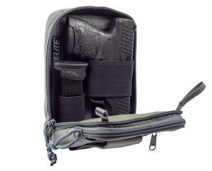 Pack Holster with velcro backing, inside pouch.