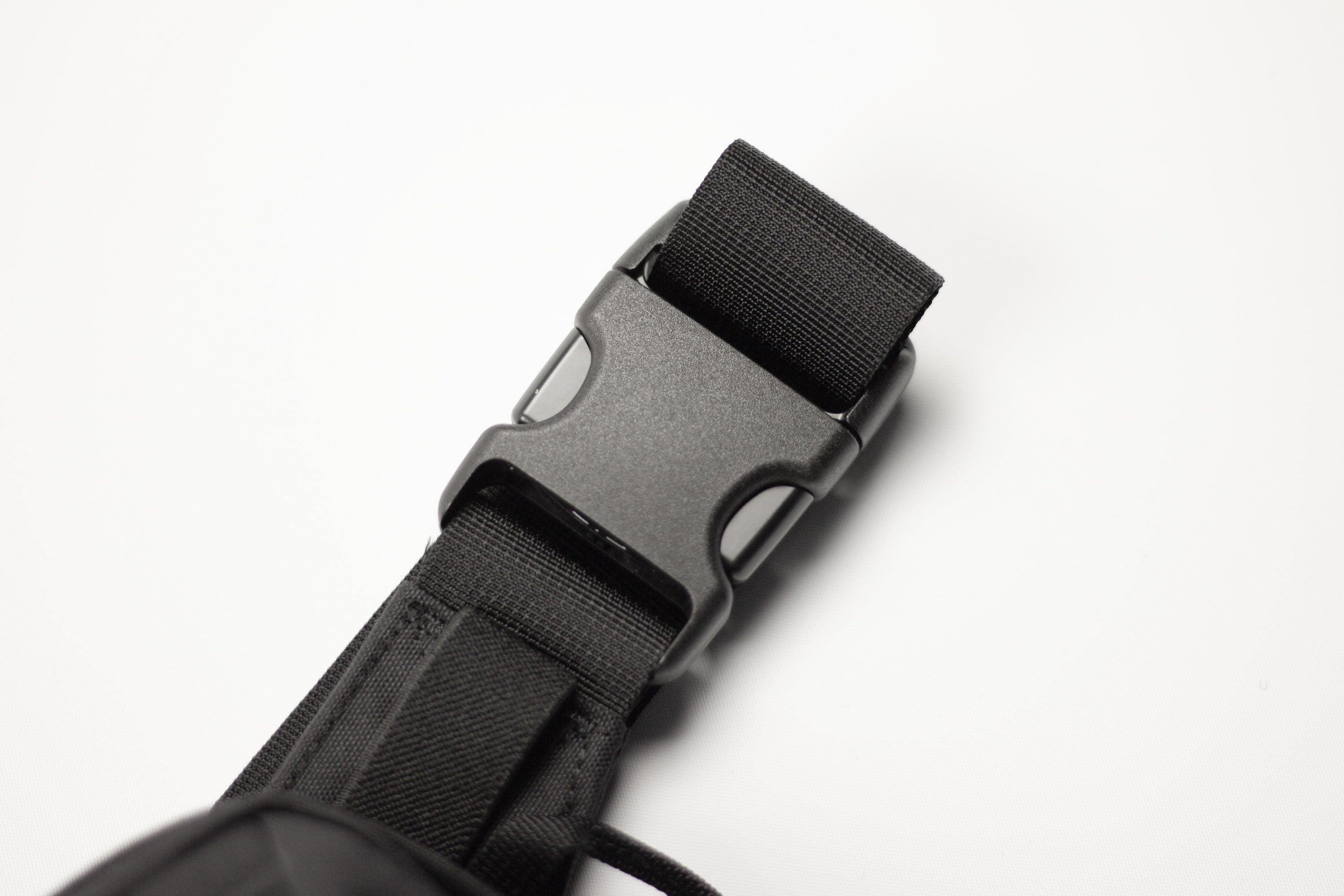 Black belt with a buckle on a white background