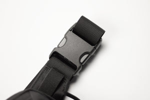 Black belt with a buckle on a white background