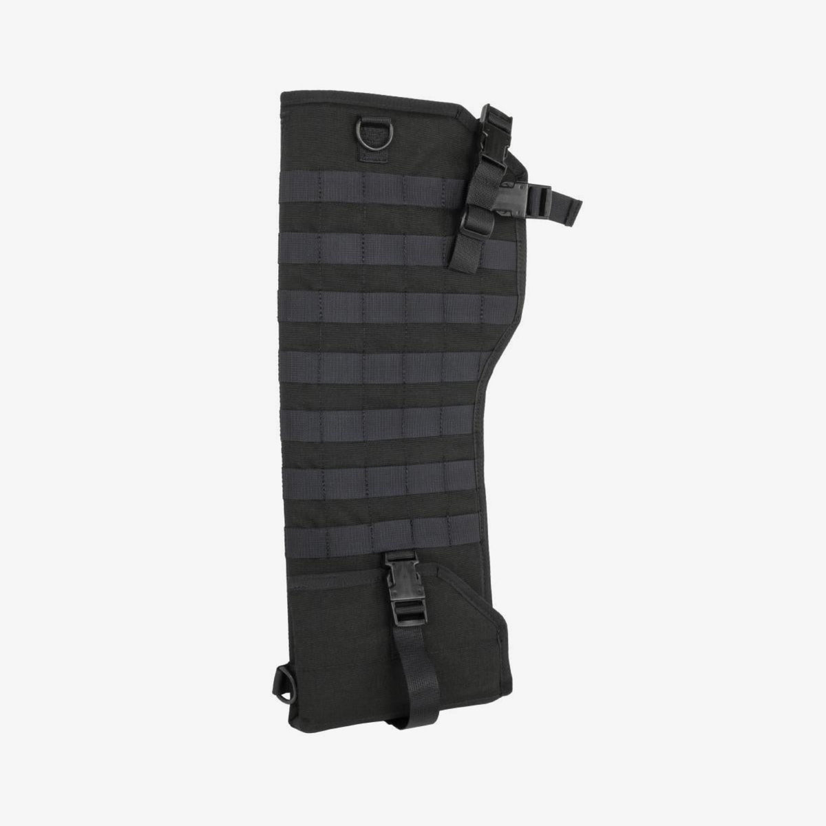 Black tactical leg pad on a white background