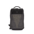A black tactical backpack with a textured front panel, a black top flap featuring the ELITE brand name and logo, and horizontal cutout details, shown against a plain white background.