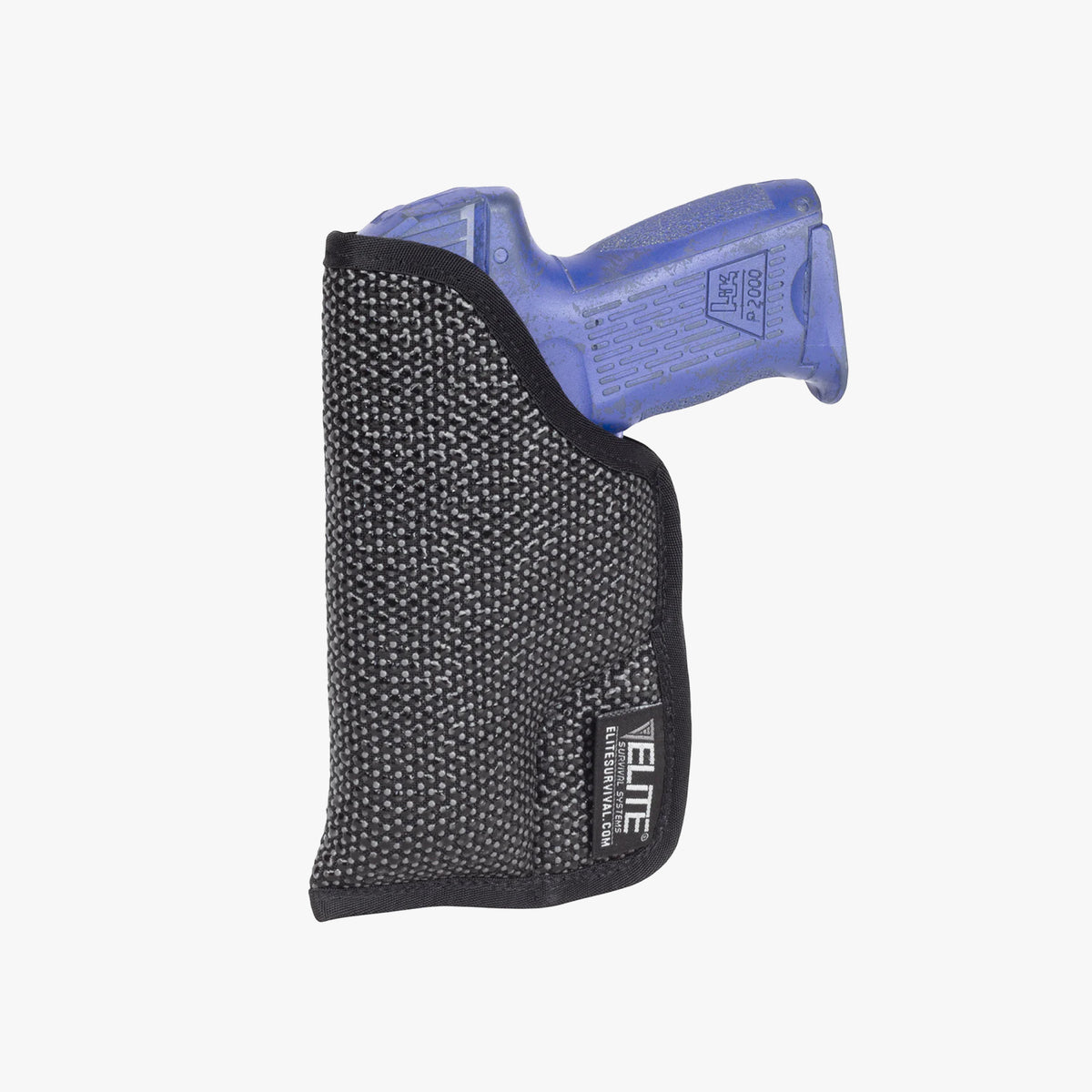 Mainstay Clipless IWB holster holding a pistol, angled view, on a white background