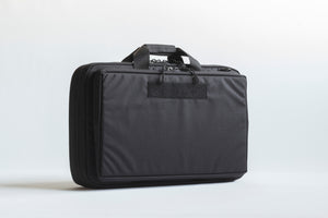 Black briefcase on a white background