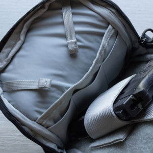 Close up of Elastic Magazine loops and Concelealed Carry Compartment