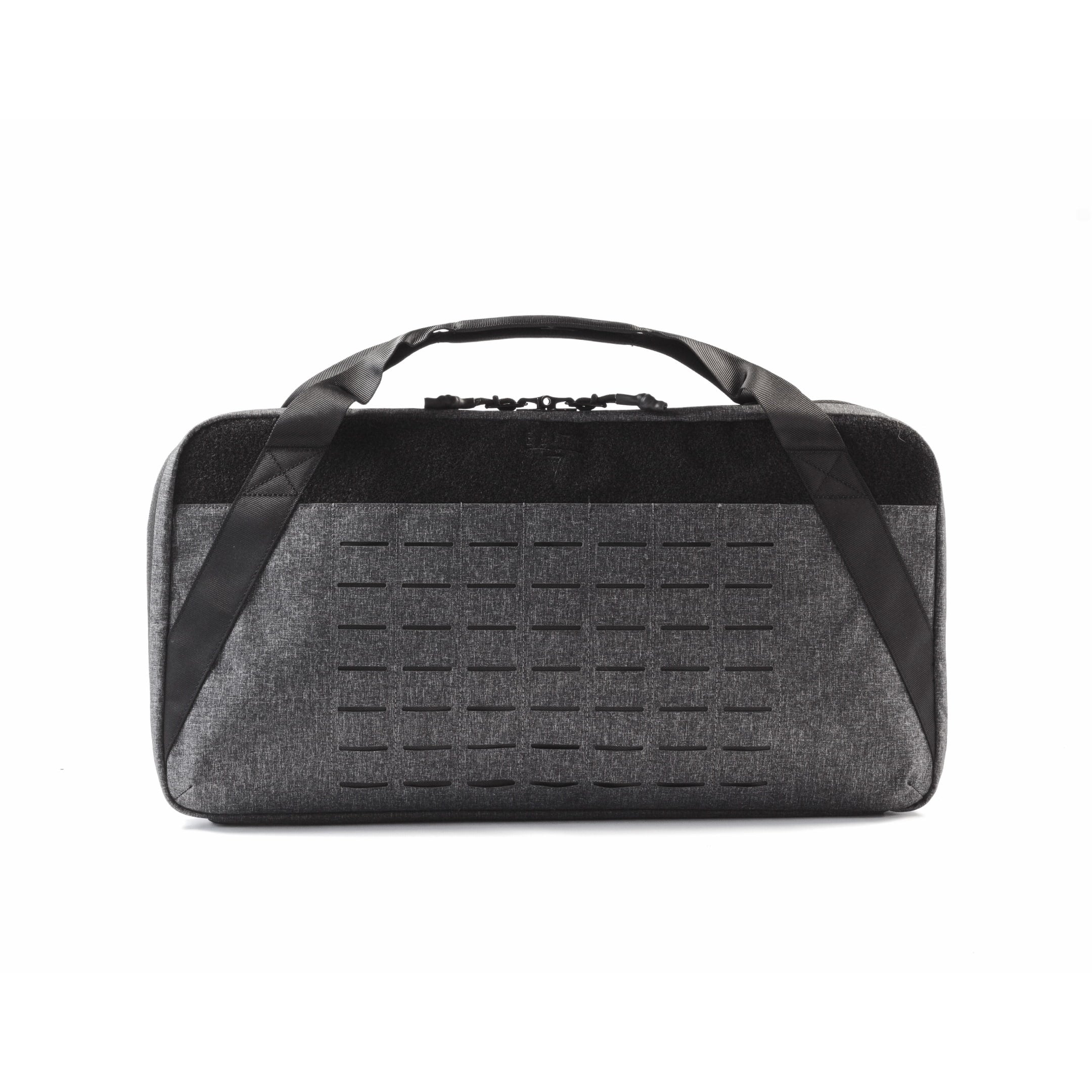 Padded Pistol Case large size, front view with lockable zipper sliders and full MOLLE panel