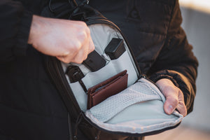 Concealed Carry Cross Body Pack with internal magazine loops and accessory compartment