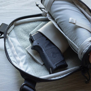 Close up shot of concealed carry compartment