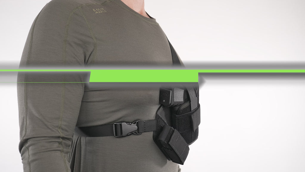 Warden Chest Holster video shows function, harness, and holster.