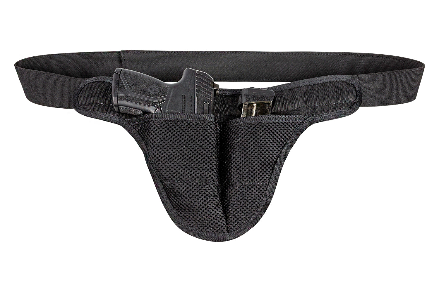 Crotch Carry Holster for small to large handguns.