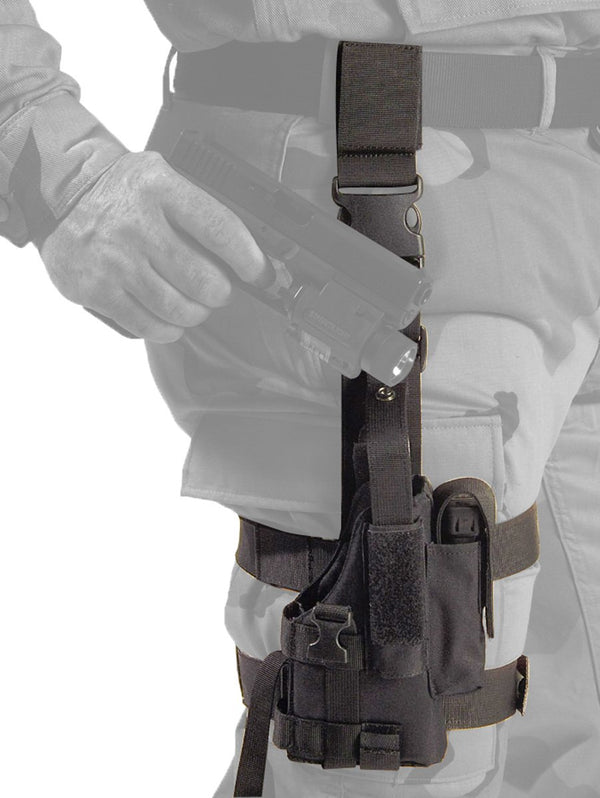 thumbnail image 2 of Pro-Tech Black Nylon Tactical Thigh Holster – Fits Glock, S&W, Ruger, Sig (4.5”-5” Barrel) 2 of 6