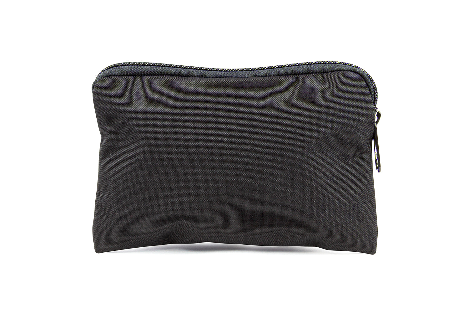 A black nylon tactical ammo pouch with a heavy-duty zipper and belt loops.