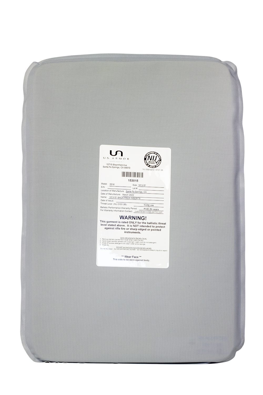 Ballistic Backpack Insert 