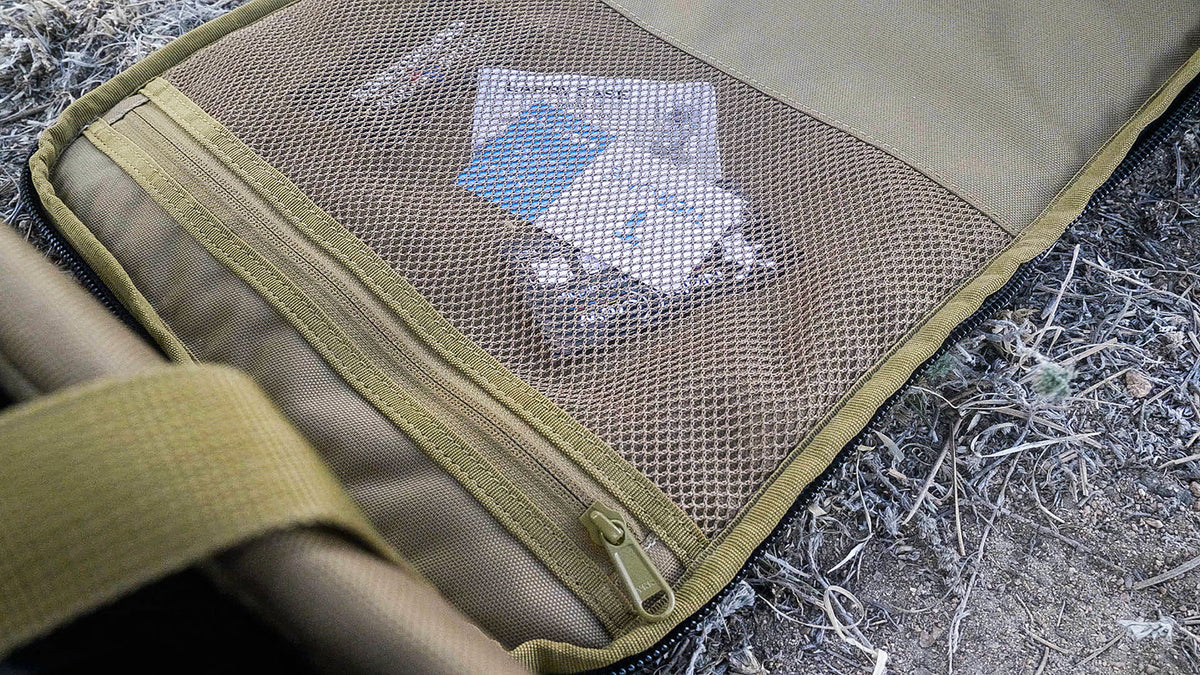 The Loadout Range Bag is shown with the mesh organizer pocket. Perfect for parts and documents where visibility is important.