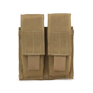 Tactical MOLLE Doppia Tasca Porta Caricatori Per Pistola – Compatibile Con Torcia E Coltello – Nylon Nero