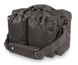 Deluxe Overnight Bag, shown with shoulder strap. Front side shown with two pockets.