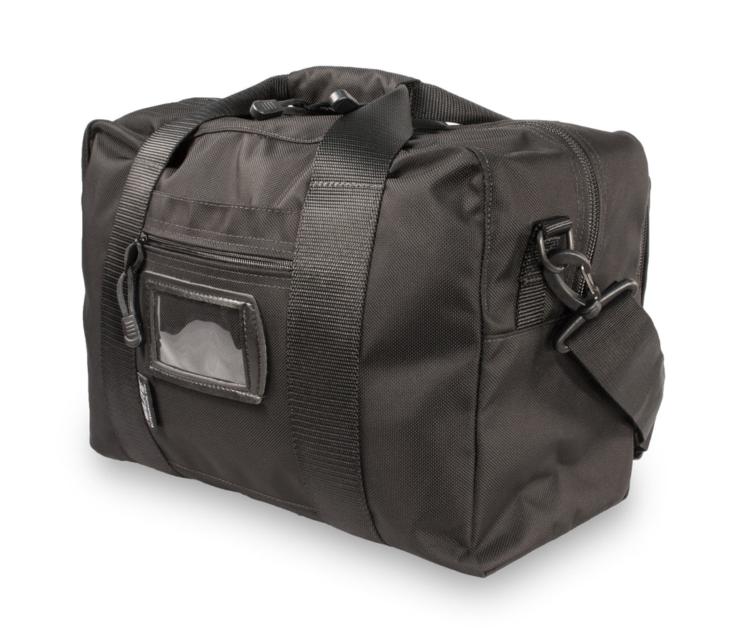 Deluxe Overnight Bag, back side pictured with identification holder.