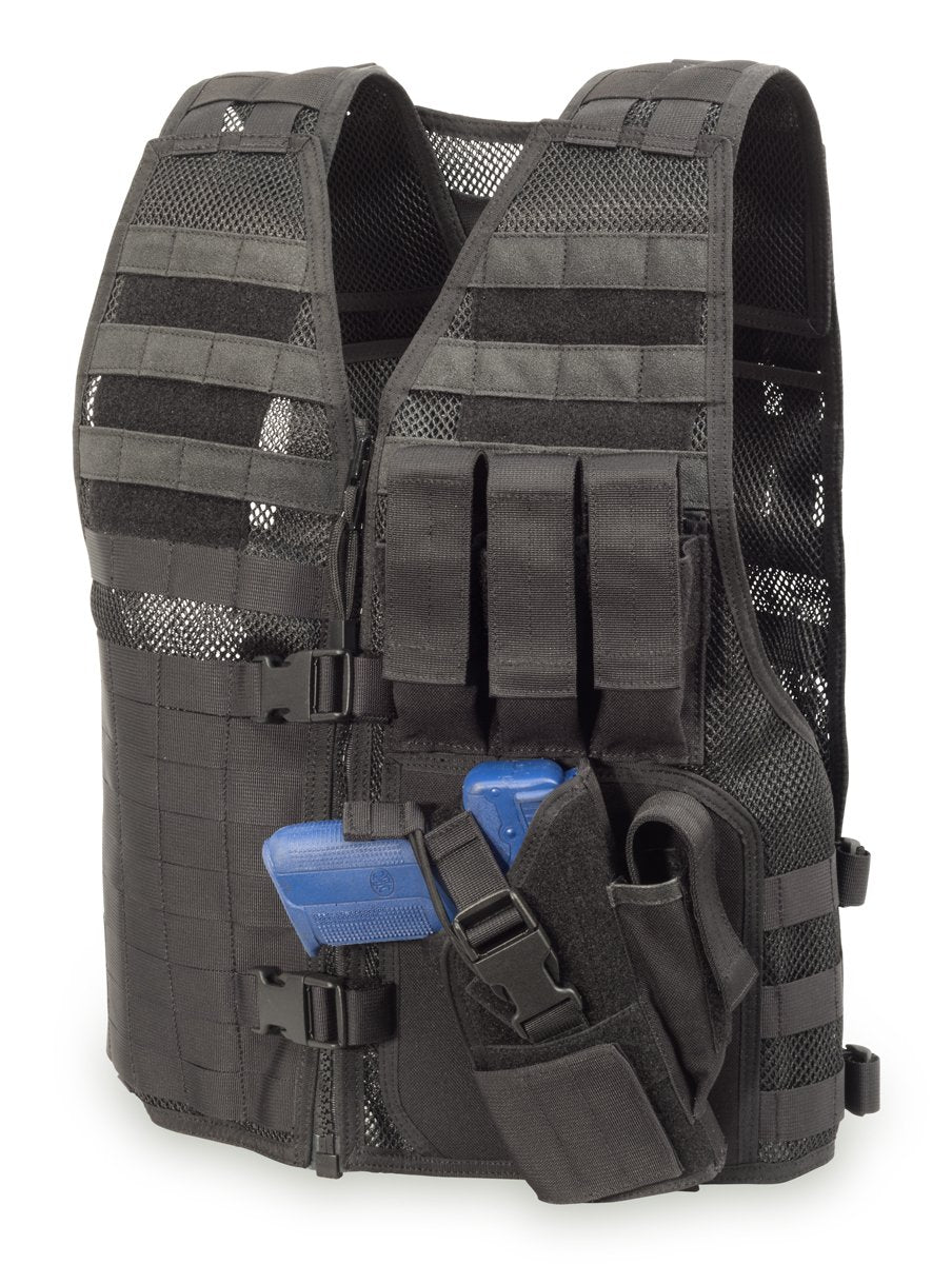 Tactical Vest with Cross Draw Holster | MOLLE Vest Gear