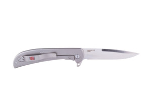 Al Mar Knives Ultralight Titanium Series, Falcon, Frame Lock, D2, 58 HRC, Satin, 3.15" Traditional, TC4 Handle