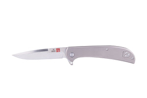 Al Mar Knives Ultralight Titanium Series, Falcon, Frame Lock, D2, 58 HRC, Satin, 3.15" Traditional, TC4 Handle